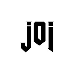 JOI letter logo design for technology company. JOI logo design black and white color combination. JOI logo, JOI vector, JOI design, JOI icon, JOI alphabet. JOI typography logo design.