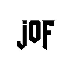 JOF letter logo design for technology company. JOF logo design black and white color combination. JOF logo, JOF vector, JOF design, JOF icon, JOF alphabet. JOF typography logo design.