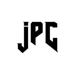 JPC letter logo design for technology company. JPC logo design black and white color combination. JPC logo, JPC vector, JPC design, JPC icon, JPC alphabet. JPC typography logo design.