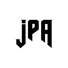 JPA letter logo design for technology company. JPA logo design black and white color combination. JPA logo, JPA vector, JPA design, JPA icon, JPA alphabet. JPA typography logo design.