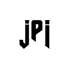 JPI letter logo design for technology company. JPI logo design black and white color combination. JPI logo, JPI vector, JPI design, JPI icon, JPI alphabet. JPI typography logo design.