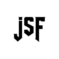 JSF letter logo design for technology company. JSF logo design black and white color combination. JSF logo, JSF vector, JSF design, JSF icon, JSF alphabet. JSF typography logo design.