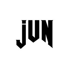 JUN letter logo design for technology company. JUN logo design black and white color combination. JUN logo, JUN vector, JUN design, JUN icon, JUN alphabet. JUN typography logo design.
