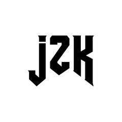 JZK letter logo design for technology company. JZK logo design black and white color combination. JZK logo, JZK vector, JZK design, JZK icon, JZK alphabet. JZK typography logo design.