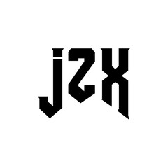 JZX letter logo design for technology company. JZX logo design black and white color combination. JZX logo, JZX vector, JZX design, JZX icon, JZX alphabet. JZX typography logo design.