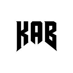 KAB letter logo design for technology company. KAB logo design black and white color combination. KAB logo, KAB vector, KAB design, KAB icon, KAB alphabet. KAB typography logo design.