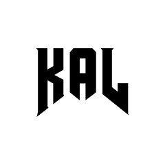 KAL letter logo design for technology company. KAL logo design black and white color combination. KAL logo, KAL vector, KAL design, KAL icon, KAL alphabet. KAL typography logo design.