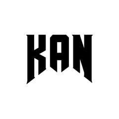 KAN letter logo design for technology company. KAN logo design black and white color combination. KAN logo, KAN vector, KAN design, KAN icon, KAN alphabet. KAN typography logo design.