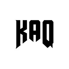 KAQ letter logo design for technology company. KAQ logo design black and white color combination. KAQ logo, KAQ vector, KAQ design, KAQ icon, KAQ alphabet. KAQ typography logo design.
