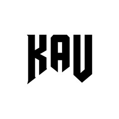 KAU letter logo design for technology company. KAU logo design black and white color combination. KAU logo, KAU vector, KAU design, KAU icon, KAU alphabet. KAU typography logo design.