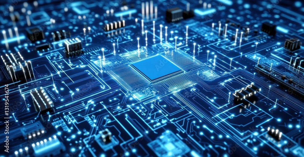 Poster close-up of a central processing unit on a circuit board.
