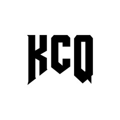 KCQ letter logo design for technology company. KCQ logo design black and white color combination. KCQ logo, KCQ vector, KCQ design, KCQ icon, KCQ alphabet. KCQ typography logo design.