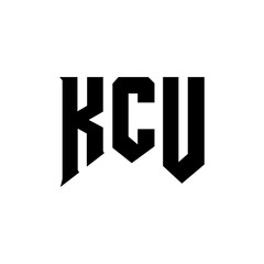 KCU letter logo design for technology company. KCU logo design black and white color combination. KCU logo, KCU vector, KCU design, KCU icon, KCU alphabet. KCU typography logo design.