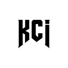 KCI letter logo design for technology company. KCI logo design black and white color combination. KCI logo, KCI vector, KCI design, KCI icon, KCI alphabet. KCI typography logo design.