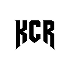 KCR letter logo design for technology company. KCR logo design black and white color combination. KCR logo, KCR vector, KCR design, KCR icon, KCR alphabet. KCR typography logo design.