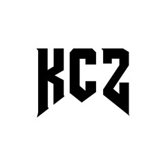 KCZ letter logo design for technology company. KCZ logo design black and white color combination. KCZ logo, KCZ vector, KCZ design, KCZ icon, KCZ alphabet. KCZ typography logo design.