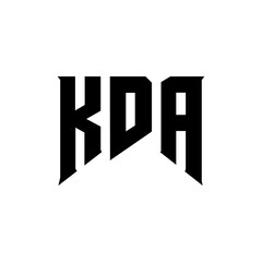 KDA letter logo design for technology company. KDA logo design black and white color combination. KDA logo, KDA vector, KDA design, KDA icon, KDA alphabet. KDA typography logo design.
