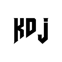 KDJ letter logo design for technology company. KDJ logo design black and white color combination. KDJ logo, KDJ vector, KDJ design, KDJ icon, KDJ alphabet. KDJ typography logo design.