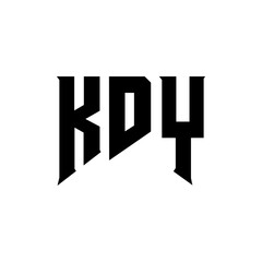 KDY letter logo design for technology company. KDY logo design black and white color combination. KDY logo, KDY vector, KDY design, KDY icon, KDY alphabet. KDY typography logo design.