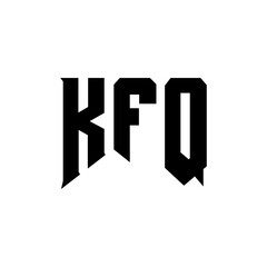 KFQ letter logo design for technology company. KFQ logo design black and white color combination. KFQ logo, KFQ vector, KFQ design, KFQ icon, KFQ alphabet. KFQ typography logo design.
