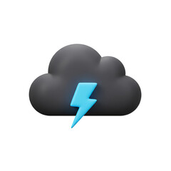 Obraz premium Dark Storm Cloud with Small Lightning Bolt Icon