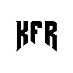KFR letter logo design for technology company. KFR logo design black and white color combination. KFR logo, KFR vector, KFR design, KFR icon, KFR alphabet. KFR typography logo design.