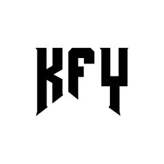 KFY letter logo design for technology company. KFY logo design black and white color combination. KFY logo, KFY vector, KFY design, KFY icon, KFY alphabet. KFY typography logo design.