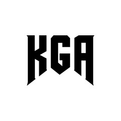 KGA letter logo design for technology company. KGA logo design black and white color combination. KGA logo, KGA vector, KGA design, KGA icon, KGA alphabet. KGA typography logo design.