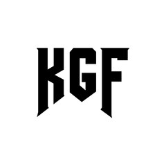 KGF letter logo design for technology company. KGF logo design black and white color combination. KGF logo, KGF vector, KGF design, KGF icon, KGF alphabet. KGF typography logo design.