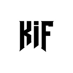 KIF letter logo design for technology company. KIF logo design black and white color combination. KIF logo, KIF vector, KIF design, KIF icon, KIF alphabet. KIF typography logo design.