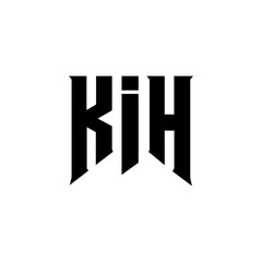 KIH letter logo design for technology company. KIH logo design black and white color combination. KIH logo, KIH vector, KIH design, KIH icon, KIH alphabet. KIH typography logo design.