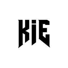 KIE letter logo design for technology company. KIE logo design black and white color combination. KIE logo, KIE vector, KIE design, KIE icon, KIE alphabet. KIE typography logo design.
