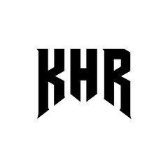 KHR letter logo design for technology company. KHR logo design black and white color combination. KHR logo, KHR vector, KHR design, KHR icon, KHR alphabet. KHR typography logo design.