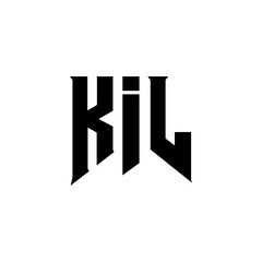 KIL letter logo design for technology company. KIL logo design black and white color combination. KIL logo, KIL vector, KIL design, KIL icon, KIL alphabet. KIL typography logo design.