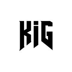 KIG letter logo design for technology company. KIG logo design black and white color combination. KIG logo, KIG vector, KIG design, KIG icon, KIG alphabet. KIG typography logo design.