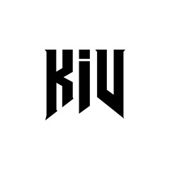 KIV letter logo design for technology company. KIV logo design black and white color combination. KIV logo, KIV vector, KIV design, KIV icon, KIV alphabet. KIV typography logo design.