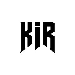 KIR letter logo design for technology company. KIR logo design black and white color combination. KIR logo, KIR vector, KIR design, KIR icon, KIR alphabet. KIR typography logo design.