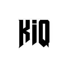 KIQ letter logo design for technology company. KIQ logo design black and white color combination. KIQ logo, KIQ vector, KIQ design, KIQ icon, KIQ alphabet. KIQ typography logo design.
