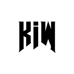KIW letter logo design for technology company. KIW logo design black and white color combination. KIW logo, KIW vector, KIW design, KIW icon, KIW alphabet. KIW typography logo design.