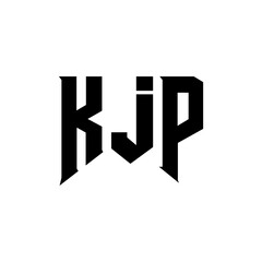 KJP letter logo design for technology company. KJP logo design black and white color combination. KJP logo, KJP vector, KJP design, KJP icon, KJP alphabet. KJP typography logo design.