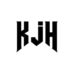 KJH letter logo design for technology company. KJH logo design black and white color combination. KJH logo, KJH vector, KJH design, KJH icon, KJH alphabet. KJH typography logo design.