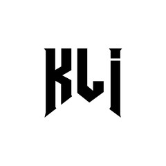 KLI letter logo design for technology company. KLI logo design black and white color combination. KLI logo, KLI vector, KLI design, KLI icon, KLI alphabet. KLI typography logo design.