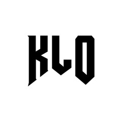 KLO letter logo design for technology company. KLO logo design black and white color combination. KLO logo, KLO vector, KLO design, KLO icon, KLO alphabet. KLO typography logo design.