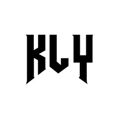 KLY letter logo design for technology company. KLY logo design black and white color combination. KLY logo, KLY vector, KLY design, KLY icon, KLY alphabet. KLY typography logo design.