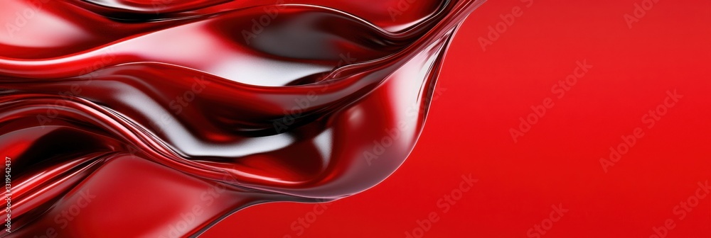 Aufkleber a red and black wave with a red background