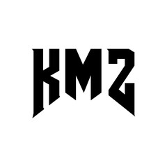 KMZ letter logo design for technology company. KMZ logo design black and white color combination. KMZ logo, KMZ vector, KMZ design, KMZ icon, KMZ alphabet. KMZ typography logo design.