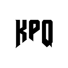 KPQ letter logo design for technology company. KPQ logo design black and white color combination. KPQ logo, KPQ vector, KPQ design, KPQ icon, KPQ alphabet. KPQ typography logo design.