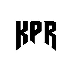 KPR letter logo design for technology company. KPR logo design black and white color combination. KPR logo, KPR vector, KPR design, KPR icon, KPR alphabet. KPR typography logo design.