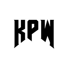 KPW letter logo design for technology company. KPW logo design black and white color combination. KPW logo, KPW vector, KPW design, KPW icon, KPW alphabet. KPW typography logo design.
