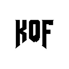 KQF letter logo design for technology company. KQF logo design black and white color combination. KQF logo, KQF vector, KQF design, KQF icon, KQF alphabet. KQF typography logo design.
